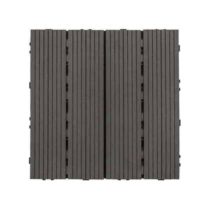 Skorter | 30 cm x 30 cm Square PVC Terrace Tiles Snap Installation Outdoor Floor Tiles