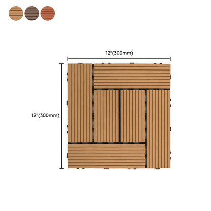Skorter | 30 cm x 30 cm Square PVC Terrace Tiles Snap Installation Outdoor Floor Tiles