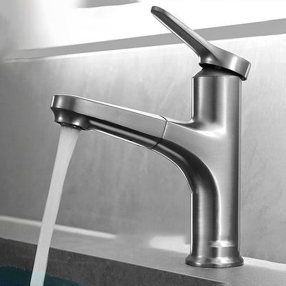 Skorter | Contemporary Bath Faucet Brass Lever Handle Pull-Out Sink Faucet