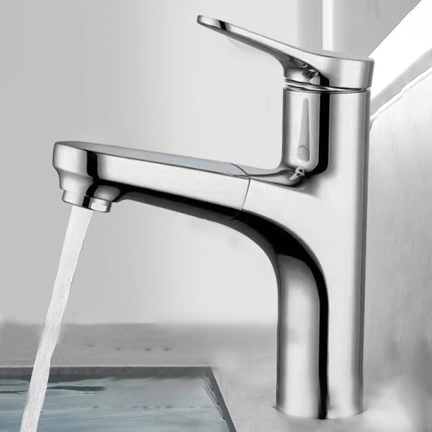 Skorter | Contemporary Bath Water Faucet Brass Lever Handle Pull-Out Sink Faucet