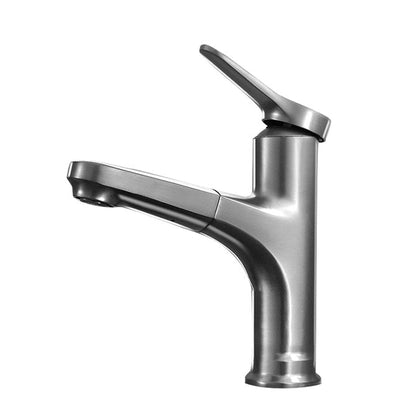 Skorter | Contemporary Bath Water Faucet Brass Lever Handle Pull-Out Sink Faucet