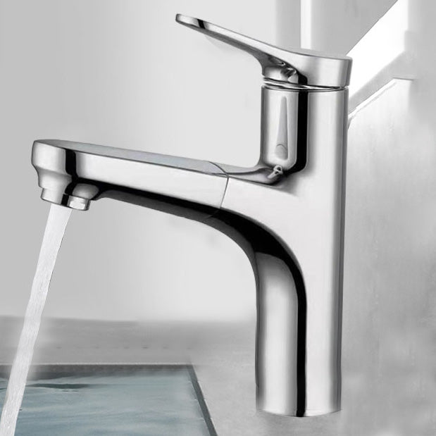 Skorter | Contemporary Bath Water Faucet Brass Lever Handle Pull-Out Sink Faucet