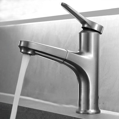 Skorter | Contemporary Bath Water Faucet Brass Lever Handle Pull-Out Sink Faucet
