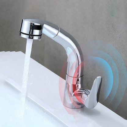 Skorter | Contemporary Bath Faucet Brass Lever Handle Pull-Out Sink Faucet