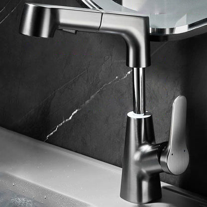 Skorter | Contemporary Bath Water Faucet Brass Lever Handle Pull-Out Sink Faucet