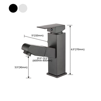 Skorter | Contemporary Bath Water Faucet Brass Lever Handle Pull-Out Sink Faucet