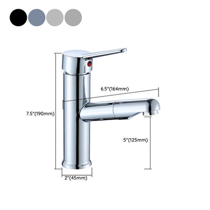Skorter | Contemporary Bath Faucet Brass Lever Handle Pull-Out Sink Faucet