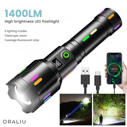 Skorter | Military-Grade LED Flashlight – Rechargeable – 9000 Lumens