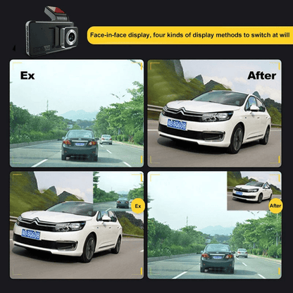 Skorter |  Dashcam with two lenses, 1080P HD and night vision - 170° wide angle