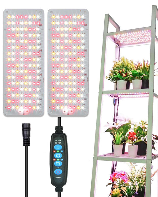 Skorter | Dommia LED Grow Light, 4400K 4 Dimmable Levels Full Spectrum Plant Lighting For Indoor Plants, 256 LEDs Sunlight Grow Lamp With Automatic On & Off Switch, Ideal For Hydroponics, Herb Garden, Seed Starter
