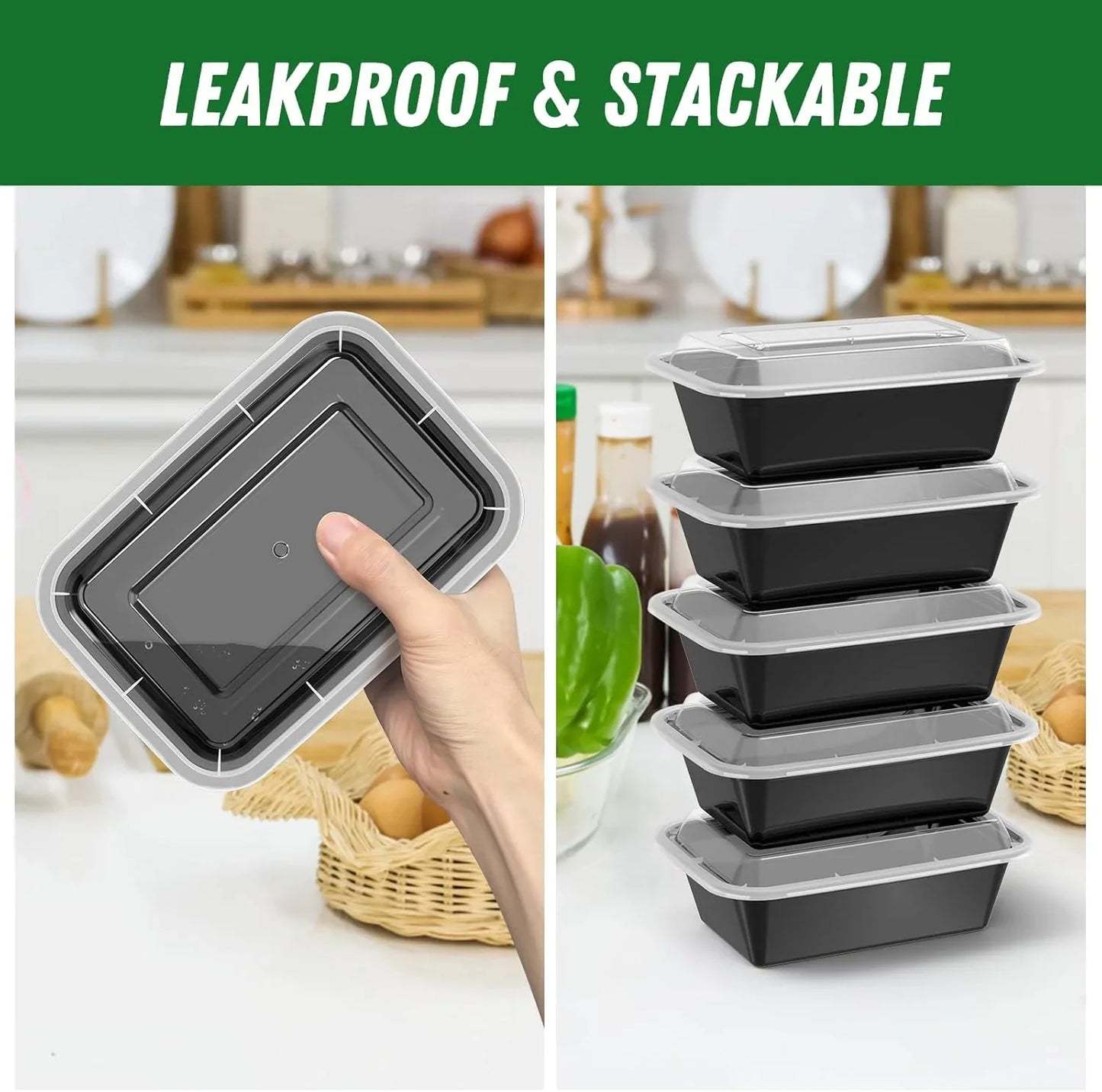 Skorter | 50-piece Meal Prep Container Set with Lid – Ideal for Meal Preparation