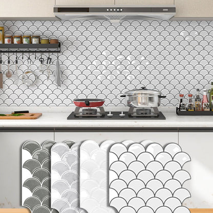 Skorter | Fish scale Peel & Stick field tile square plastic Peel & Stick mosaic tile