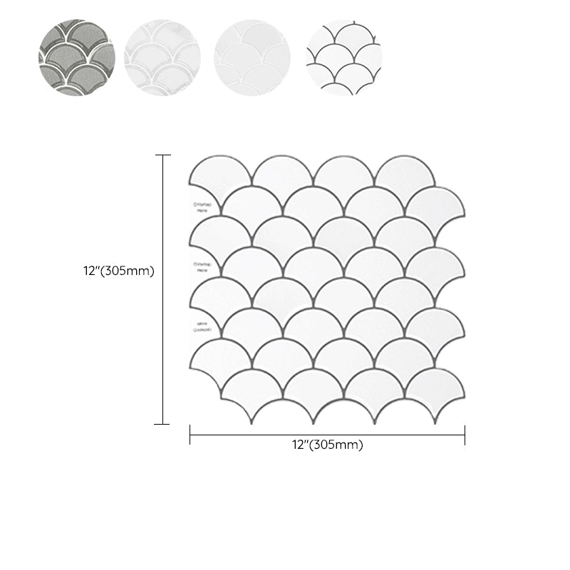 Skorter | Fish scale Peel & Stick field tile square plastic Peel & Stick mosaic tile