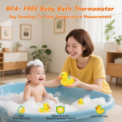 Skorter | AquaVeilig Baby Bath Thermometer – Digital Display with 3 Colors and Temperature Warning
