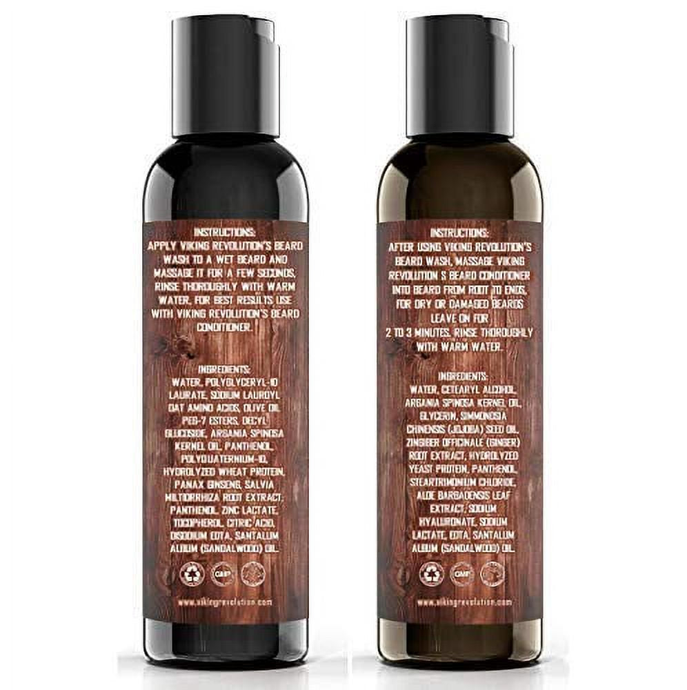 Skorter | Beard Wash & Beard Conditioning Set, Argan & Jojoba Oil - Natural Sandalwood Scent - Beard Shampoo & Beard Oil - 10 oz