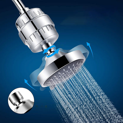 Skorter | 5 Sprays Shower Head Wall Mounted Silver Round Fixed Shower Head