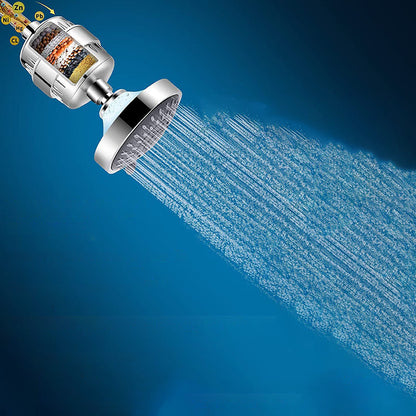 Skorter | 5 Sprays Showerhead Wall Mount Silver Round Fixed Showerhead