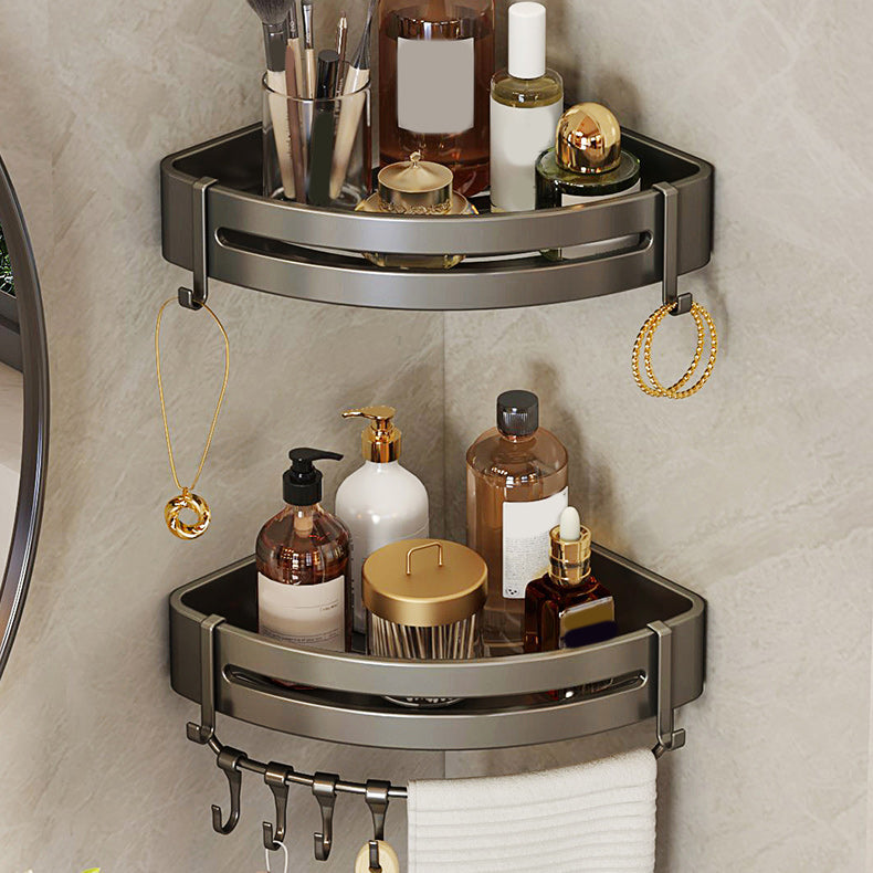 Skorter | Contemporary Bathroom Accessory Set 3-piece Bath Shelf with Hooks