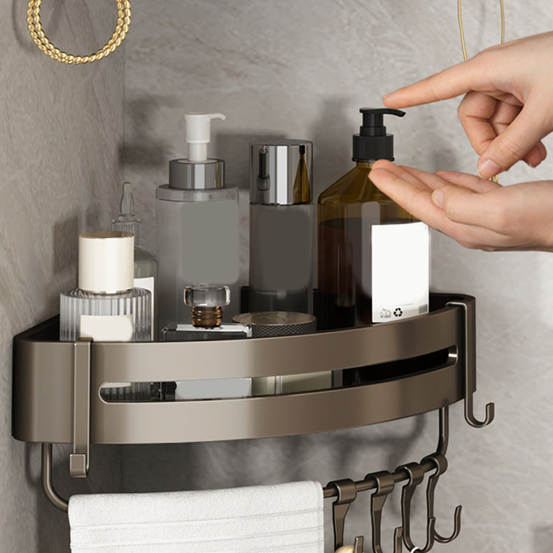 Skorter | Contemporary Bathroom Accessory Set 3-piece Bath Shelf with Hooks