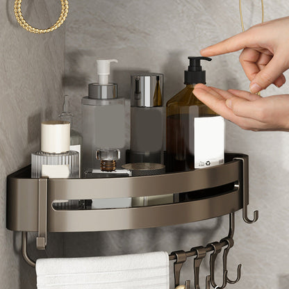 Skorter | Contemporary Bathroom Accessory Set 3-piece Bath Shelf with Hooks