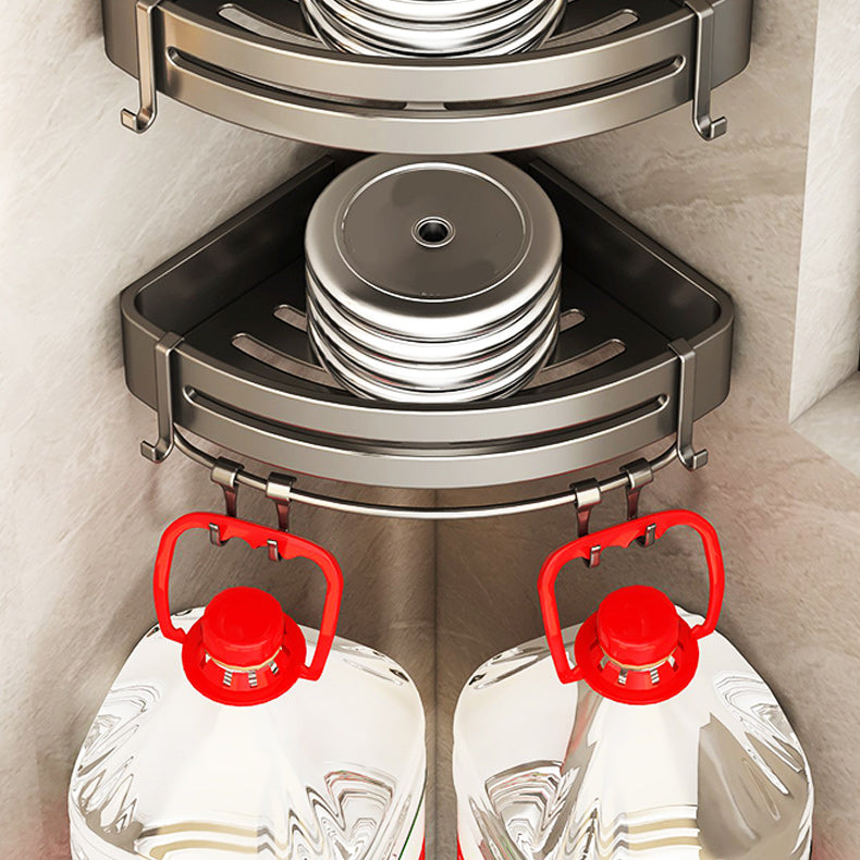 Skorter | Contemporary Bathroom Accessory Set 3-piece Bath Shelf with Hooks