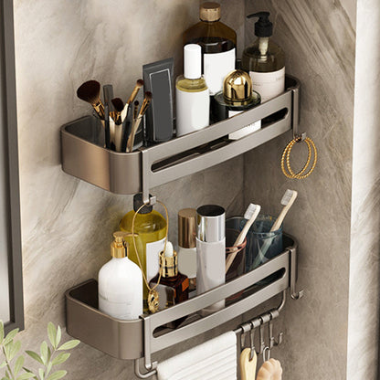 Skorter | Contemporary Bathroom Accessory Set 3-piece Bath Shelf with Hooks
