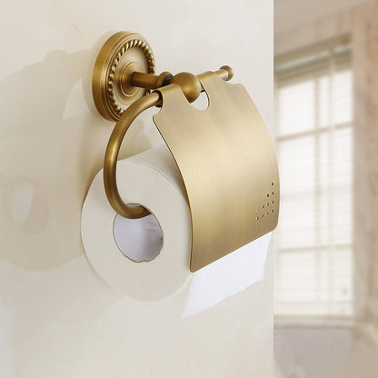 Skorter | Brass Traditional Bathroom Accessory Set Vintage Bronze Bathroom Shelf/Towel Holder/Bathrobe Hook