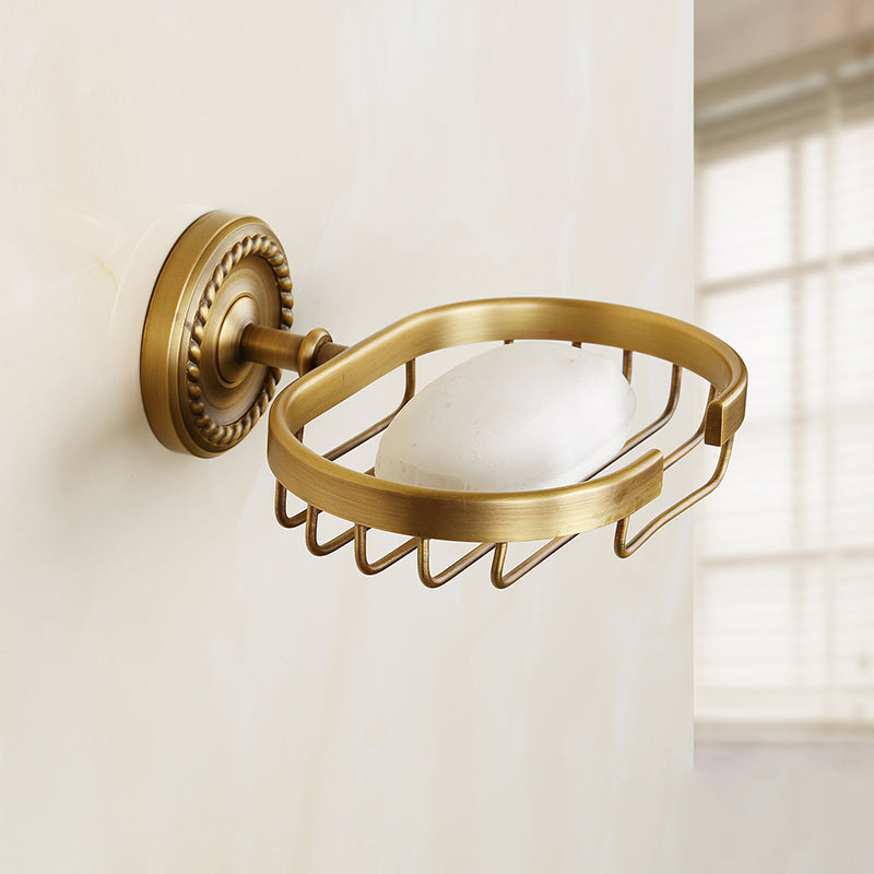 Skorter | Brass Traditional Bathroom Accessory Set Vintage Bronze Bath Shelf/Towel Holder/Bathrobe Hook