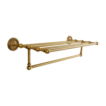 Skorter | Brass Traditional Bathroom Accessory Set Vintage Bronze Bathroom Shelf/Towel Holder/Bathrobe Hook