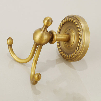 Skorter | Brass Traditional Bathroom Accessory Set Vintage Bronze Bath Shelf/Towel Holder/Bathrobe Hook