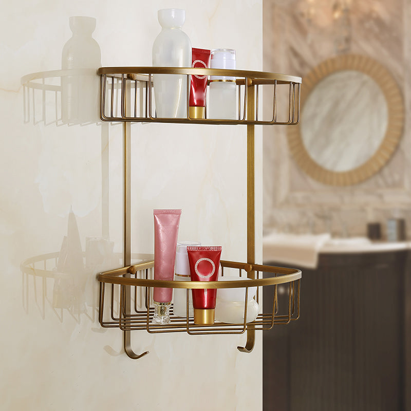 Skorter | Brass Traditional Bathroom Accessory Set Vintage Bronze Bath Shelf/Towel Holder/Bathrobe Hook