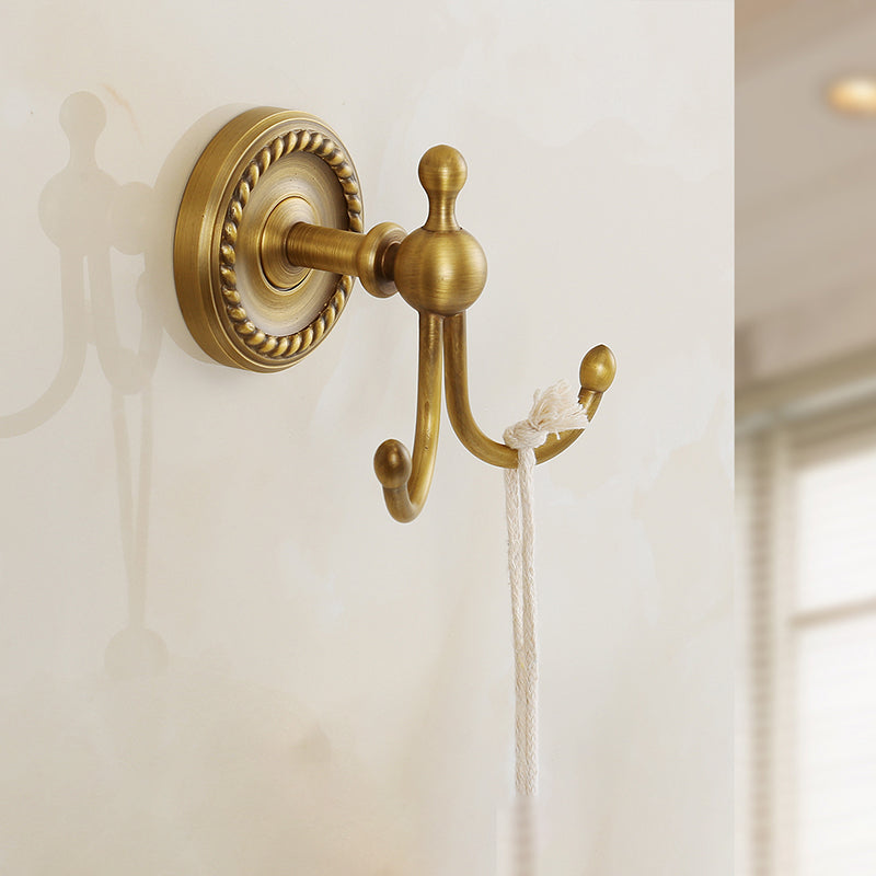 Skorter | Brass Traditional Bathroom Accessory Set Vintage Bronze Bath Shelf/Towel Holder/Bathrobe Hook