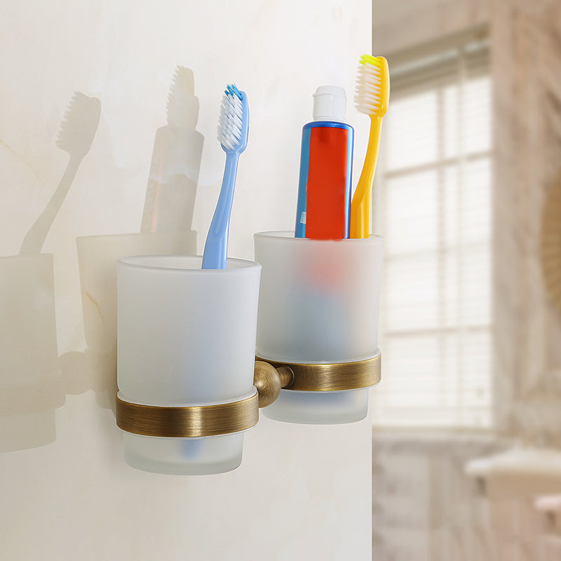 Skorter | Brass Traditional Bathroom Accessory Set Vintage Bronze Bath Shelf/Towel Holder/Bathrobe Hook