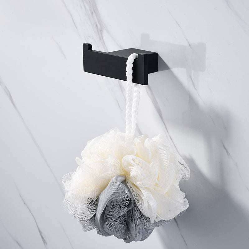 Skorter | 5-piece Modernism Bath Accessory Set in Matte Black Stainless Steel