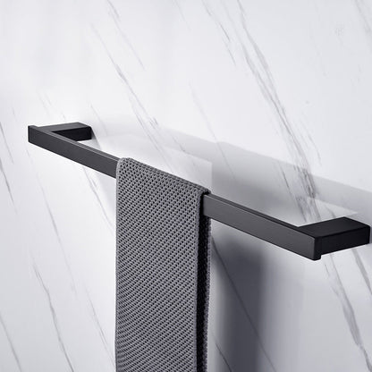 Skorter | 5-piece Modernism Bath Accessory Set in Matte Black Stainless Steel