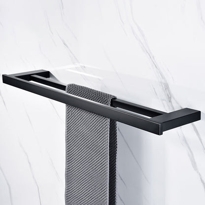 Skorter | 5-piece Modernism Bath Accessory Set in Matte Black Stainless Steel