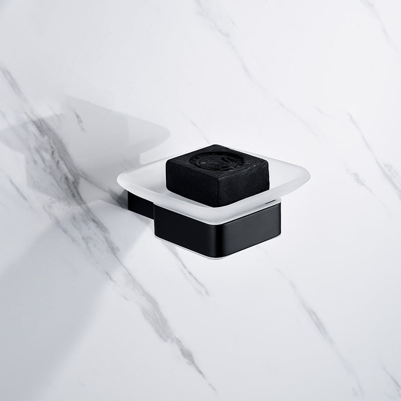 Skorter | 5-piece Modernism Bath Accessory Set in Matte Black Stainless Steel