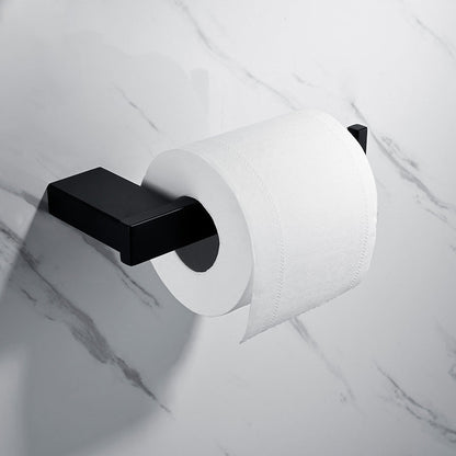 Skorter | 5-piece Modernism Bathroom Accessory Set in Matte Black Stainless Steel