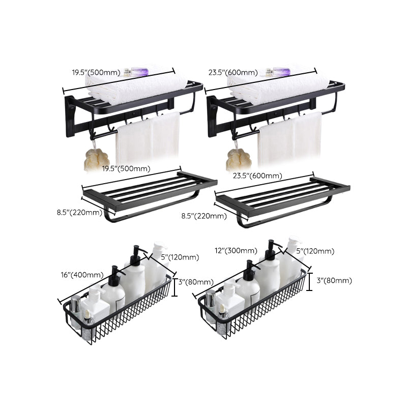 Skorter | 5-piece Modernism Bathroom Accessory Set in Matte Black Stainless Steel