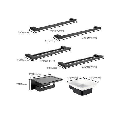 Skorter | 5-piece Modernism Bath Accessory Set in Matte Black Stainless Steel