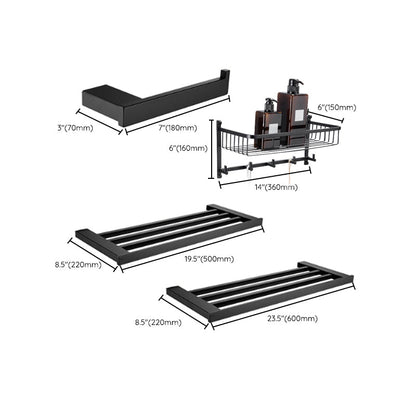 Skorter | 5-piece Modernism Bathroom Accessory Set in Matte Black Stainless Steel