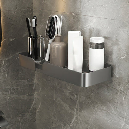 Skorter | 3-piece modern bathroom hardware set aluminum bathroom shelf in gray