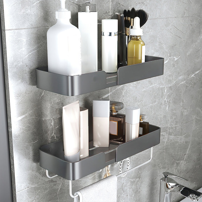 Skorter | 3-piece modern bathroom hardware set aluminum bathroom shelf in gray