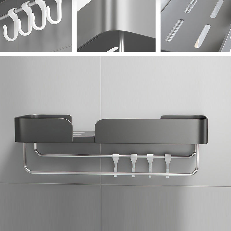 Skorter | 3-piece modern bathroom hardware set aluminum bathroom shelf in gray