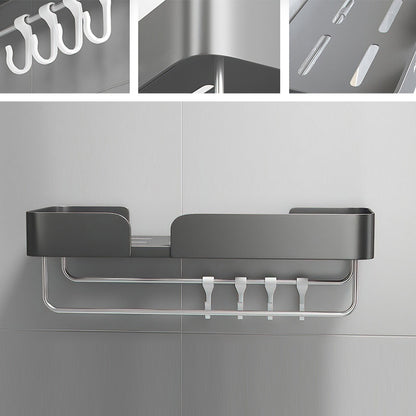 Skorter | 3-piece modern bathroom hardware set aluminum bathroom shelf in gray
