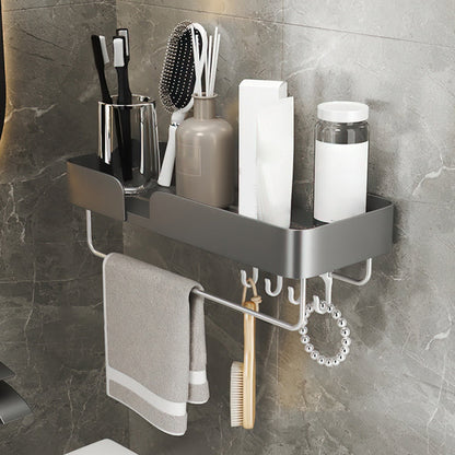 Skorter | 3-piece modern bathroom hardware set aluminum bathroom shelf in gray