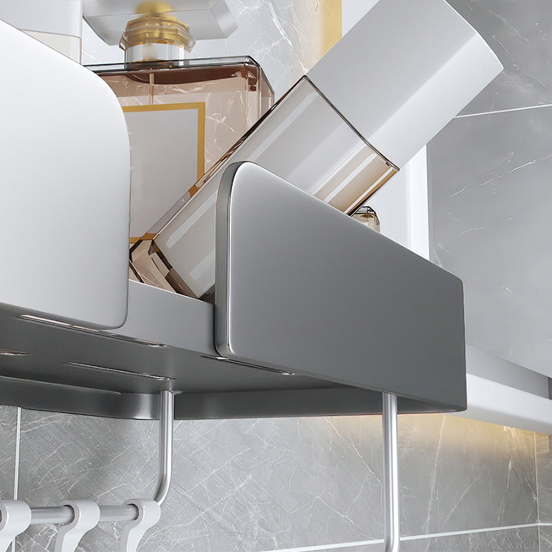 Skorter | 3-piece modern bathroom hardware set aluminum bathroom shelf in gray