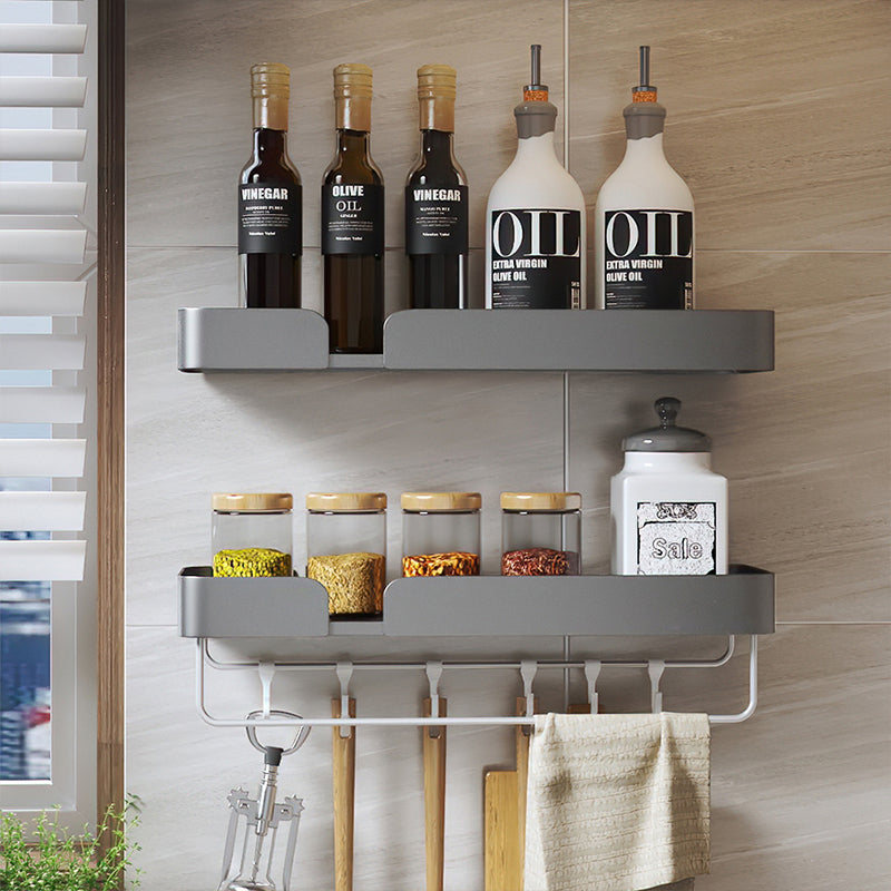 Skorter | 3-piece modern bathroom hardware set aluminum bathroom shelf in gray