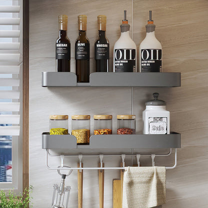 Skorter | 3-piece modern bathroom hardware set aluminum bathroom shelf in gray