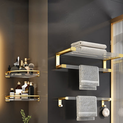 Skorter | 6-piece bathroom accessory set made of gold-colored metal bathroom hardware set